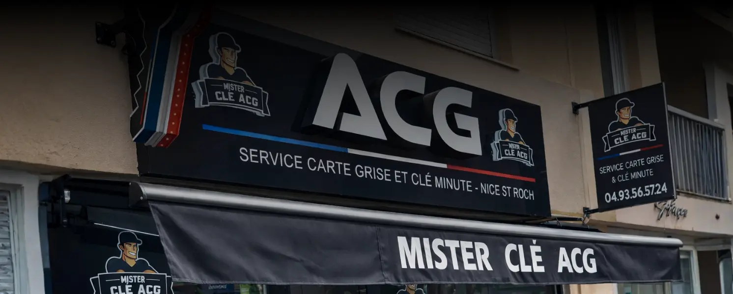 Devanture agence carte grise Nice St Roch